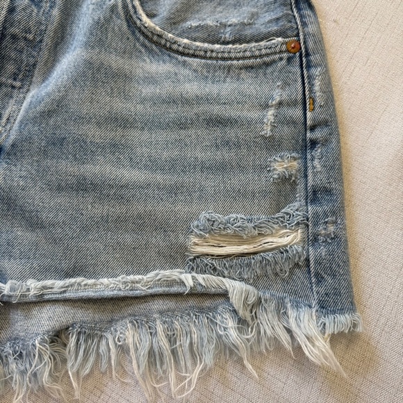 AGOLDE Blue PARKER VINTAGE CUT OFF SHORT Size 29 Raw Hem Casual Summer Jean - Picture 12 of 13